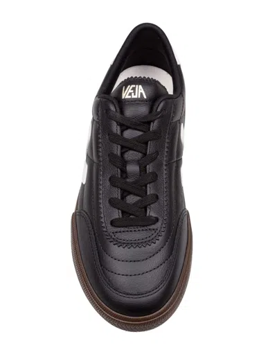Veja Panenka Black Sneaker With Logo On The Side And Contrasting Heel In Leather Unisex In Black