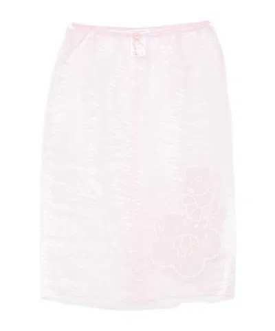 Cecilie Bahnsen Floral-embroidered Skirt In Pink