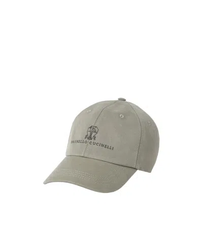 Brunello Cucinelli Classic Six-panel Cap With Adjustable Strap In Gray