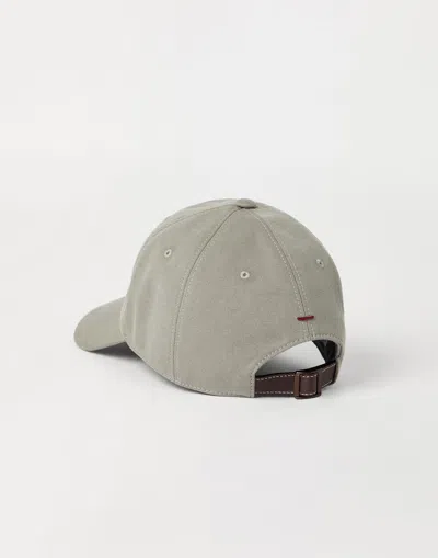 Brunello Cucinelli Classic Six-panel Cap With Adjustable Strap In Gray
