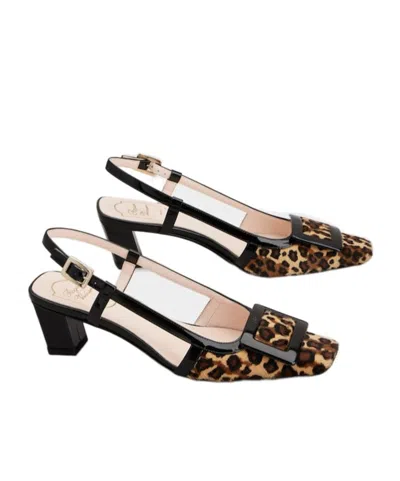 Roger Vivier Chic Slingback Block Heel Pump In Black