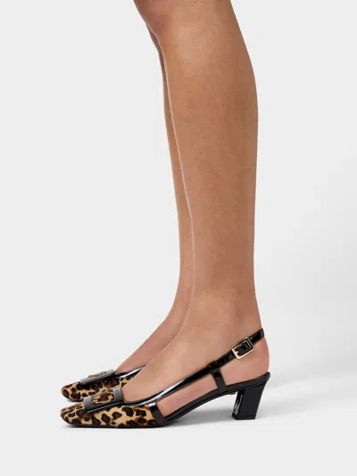 Roger Vivier Chic Slingback Block Heel Pump In Black