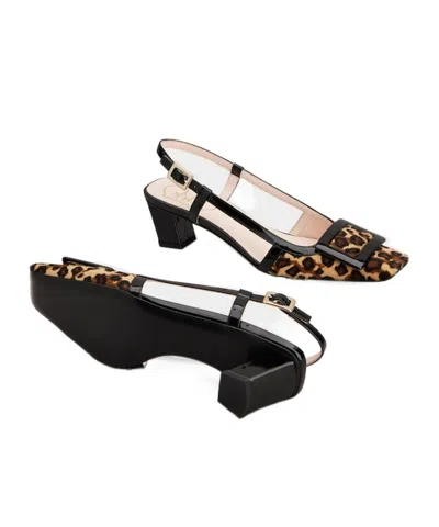 Roger Vivier Chic Slingback Block Heel Pump In Black