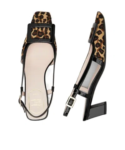 Roger Vivier Chic Slingback Block Heel Pump In Black