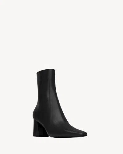 Saint Laurent Rainer 75 Patent Leather Ankle Boots In Black