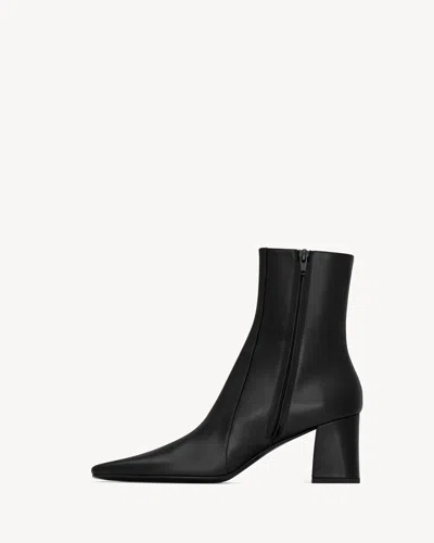 Saint Laurent Rainer 75 Patent Leather Ankle Boots In Black