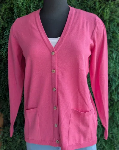 Kris Fashion Women's Long Sleeve Cardigan In Pink In Pink