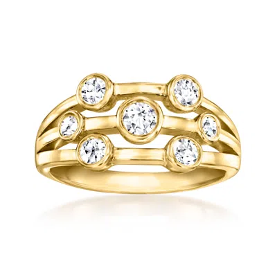 Ross-simons Bezel-set Lab-grown Diamond Multi-row Ring In 18kt Gold Over Sterling In White