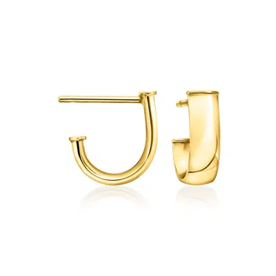Canaria Fine Jewelry Canaria Italian 10kt Yellow Gold Huggie J-hoop Earrings In Multi