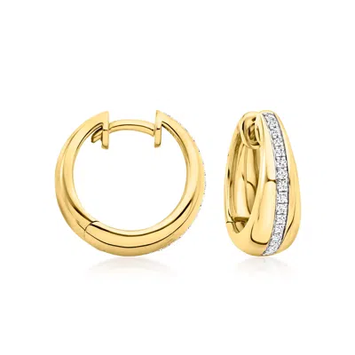 Ross-simons Diamond Stripe Hoop Earrings In 18kt Gold Over Sterling In Multi
