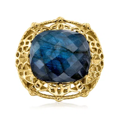 Ross-simons Labradorite Ring In 18kt Gold Over Sterling In Blue