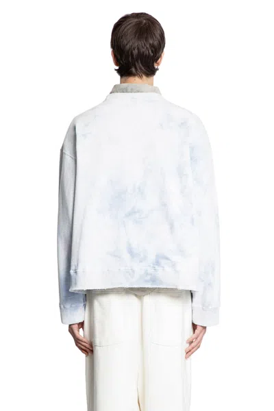Ancellm Marbling Sweatshirt In White