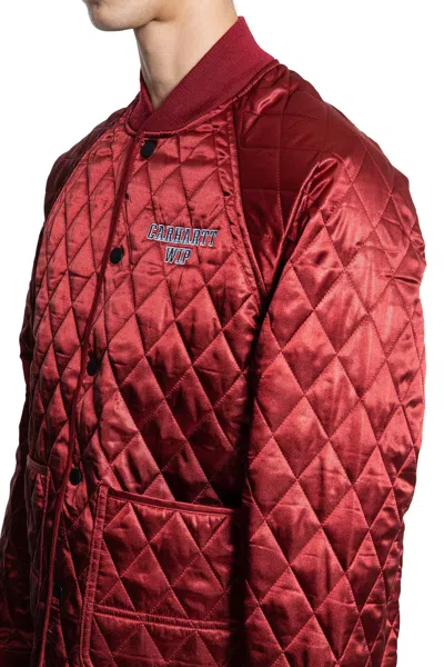 Carhartt Embroidered-logo Jacket In Red