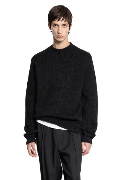 Jil Sander Midweight Alpaca Wool Sweater In Black