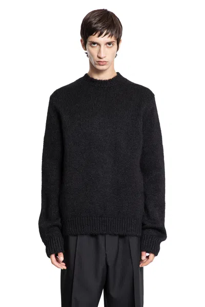 Jil Sander Midweight Alpaca Wool Sweater In Black