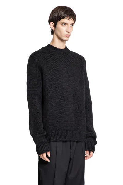 Jil Sander Midweight Alpaca Wool Sweater In Black