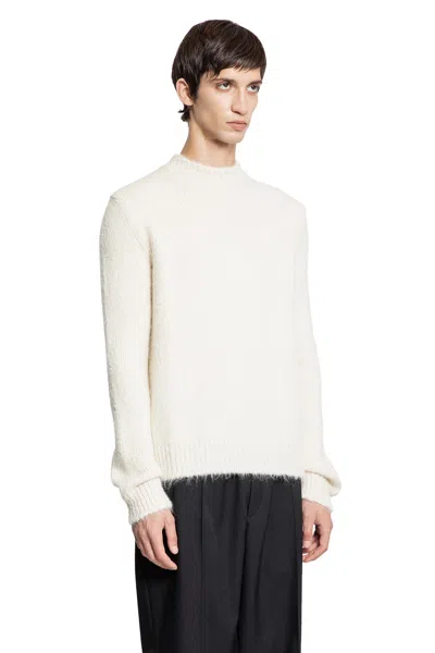 Jil Sander Midweight Alpaca Wool Sweater In Neutral