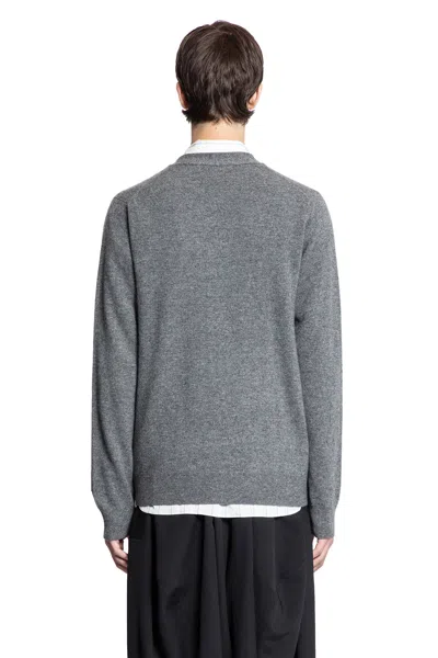 Comme Des Garçons Shirt Lambswool Cardigan In Gray