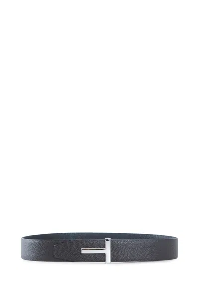 Tom Ford T Icon Belt In Grain Leather In Brown