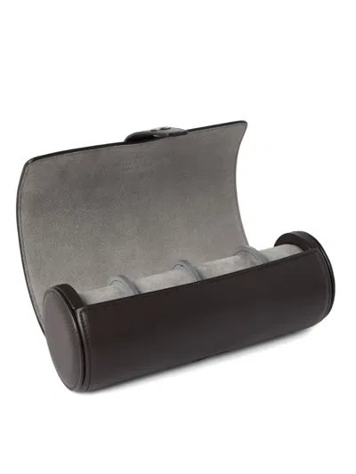 Brunello Cucinelli Calfskin Watch Case In Blue