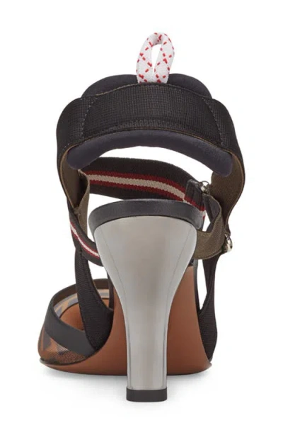 Fendi Slingback Brown Nylon Sandals