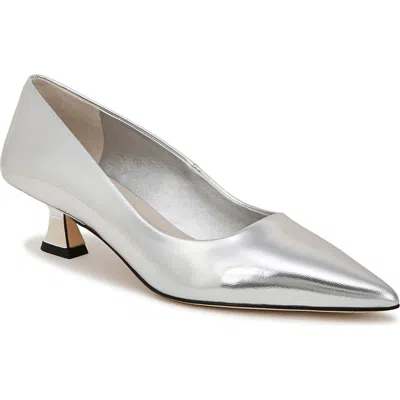 Sarto By Franco Sarto Diva Kitten Heel Pointed Toe Pump In Silver