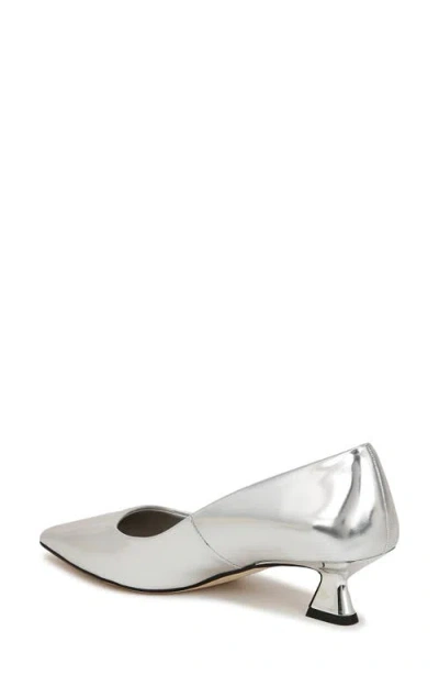 Sarto By Franco Sarto Diva Kitten Heel Pointed Toe Pump In Silver