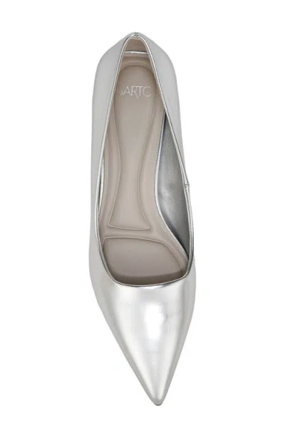 Sarto By Franco Sarto Diva Kitten Heel Pointed Toe Pump In Silver