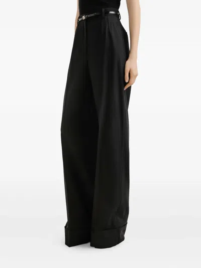 Dolce & Gabbana Two-way Stretch Wool Trousers In Black