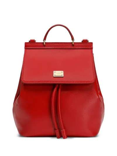 Dolce & Gabbana Drawstring Top-handle Backpack In Red