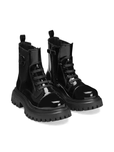 Dolce & Gabbana Black Leather Boots In Black