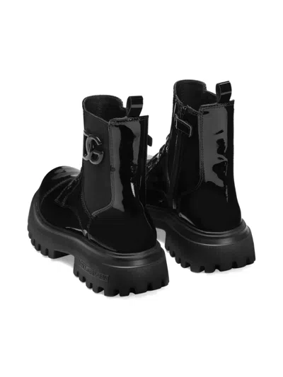 Dolce & Gabbana Black Leather Boots In Black