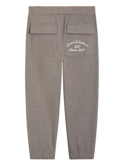 Dolce & Gabbana Pinstripe Trousers In Neutral