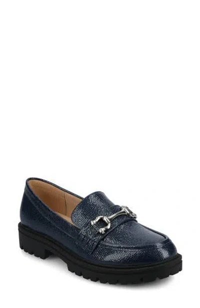 Journee Collection Jessamey Womens Round Closed Toe Loafers In Blue