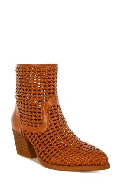 Rag & Co Artisole Woven Block Heel Boot In Brown