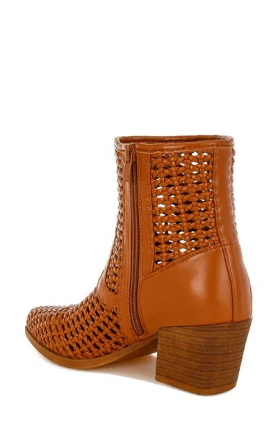 Rag & Co Artisole Woven Block Heel Boot In Brown