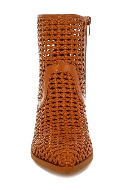 Rag & Co Artisole Woven Block Heel Boot In Brown