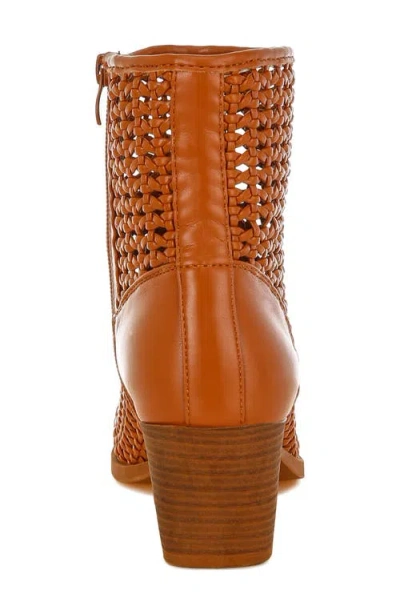 Rag & Co Artisole Woven Block Heel Boot In Brown