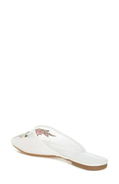 London Rag Shara Embroidered Mesh Mule In White