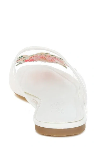 London Rag Shara Embroidered Mesh Mule In White