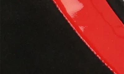 Ferragamo Patent Stripe Leather Mule In Black