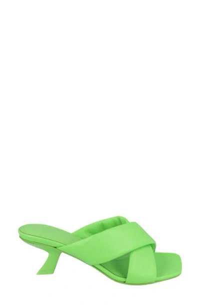 Ferragamo Crossover-strap Slider In Green