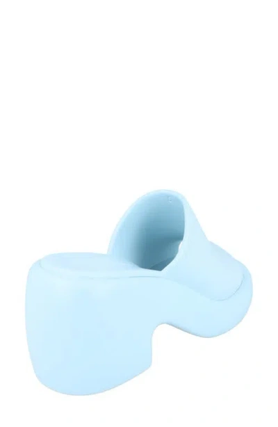 Ferragamo Platform Slide Sandal In Blue