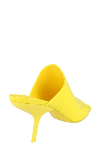 Ferragamo Era Patent Leather Mules In Yellow