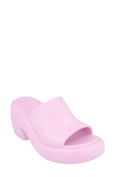 Ferragamo Deva Rubber Platform Mule In Pink