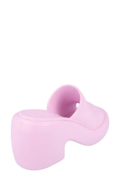 Ferragamo Deva Rubber Platform Mule In Pink