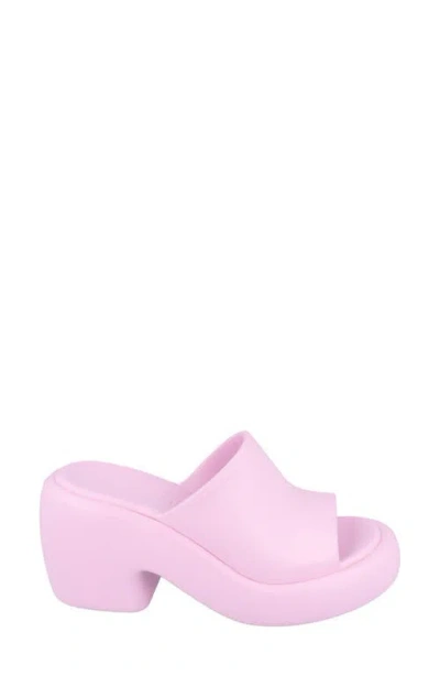 Ferragamo Deva Rubber Platform Mule In Pink