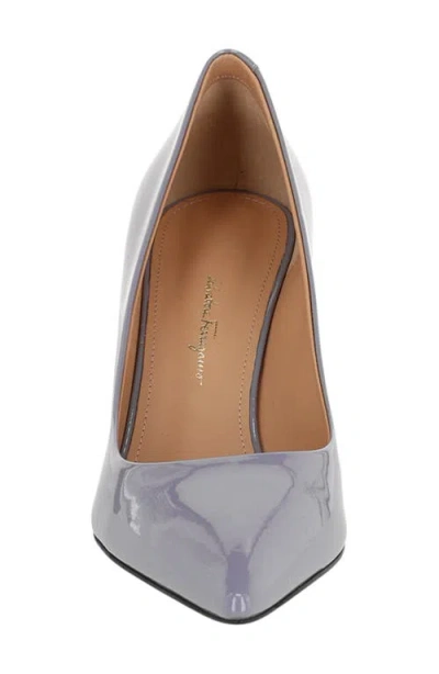 Ferragamo Ilary Pointed-toe Patent Pumps In Purple