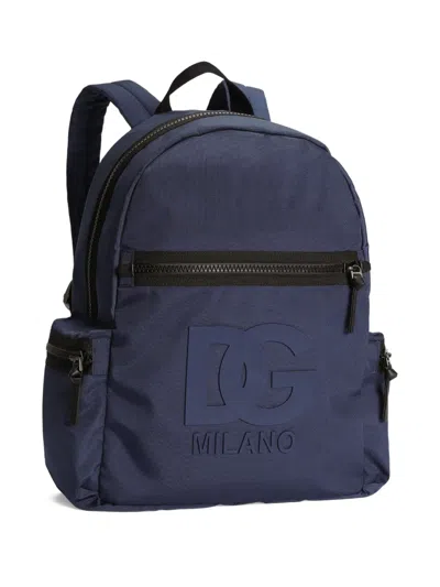 Dolce & Gabbana Logo-embossed Backpack In Blue