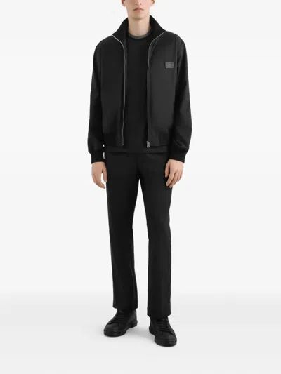 Dolce & Gabbana Jacket With Logo Plaque In Black